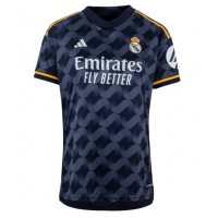 Camisa de Futebol Real Madrid Kylian Mbappe #9 Equipamento Secundário Mulheres 2023-24 Manga Curta